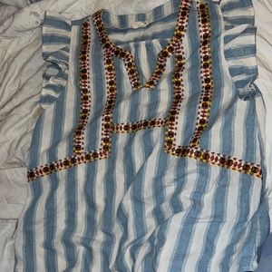 Entro striped ruffle top